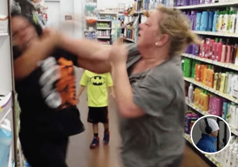 Griffin Colapinto (insert) blocks out crazy as housewives go wild over low priced surf clothing.